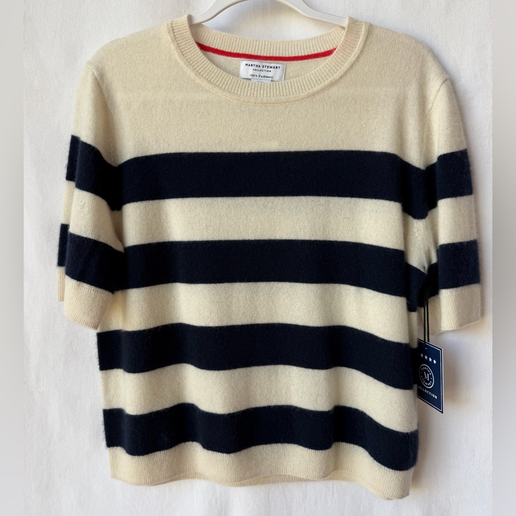 Martha Stewart Collection Short Sleeved 100 Cashmere Sweater New With Tags Martha Stewart Collection Short Sleeved 100 Cashmere Sweater New With Tags